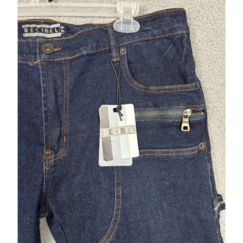 Decibel Mens 5 Pocket Carpenter/Utility Jeans Denim Blue Jeans 40W X 34L NWT's. - Picture 4 of 8
